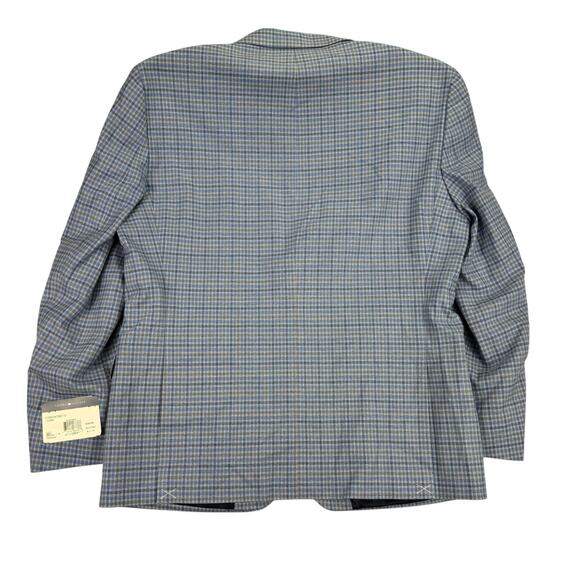 Tommy Hilfiger Mens TH Flex Modern Fit Check Plaid Sport Coat Blue Gray 42S - Picture 4 of 5